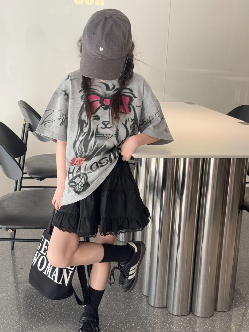 韩国童装蛋糕半身裙2025春夏新品百搭打底裙25217