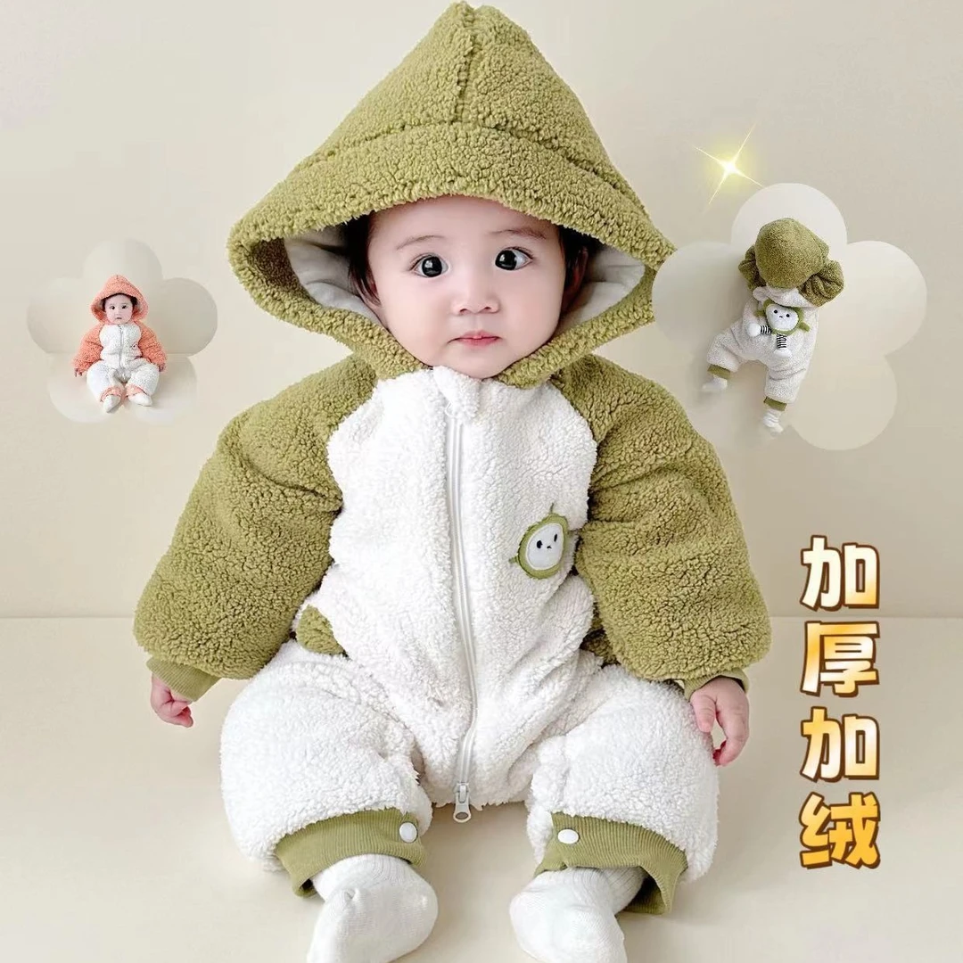 婴儿冬装连体衣服加厚棉衣新生儿宝宝抱衣婴幼儿秋冬季套装外出服