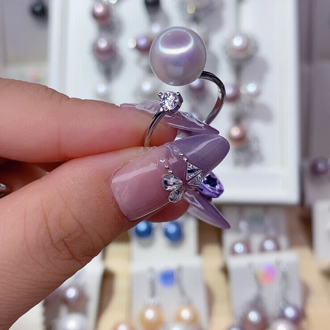 淡水珍珠戒指银S925镶嵌