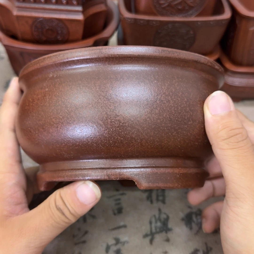 紫砂花盆14.5x8内经紫砂花盆