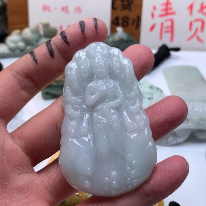 翡翠未镶嵌颈饰保真天然a货翡翠