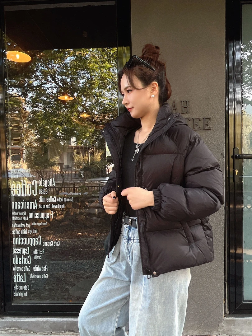 2025新款白鸭绒韩版宽松保暖时尚冬季连帽加厚休闲羽绒服