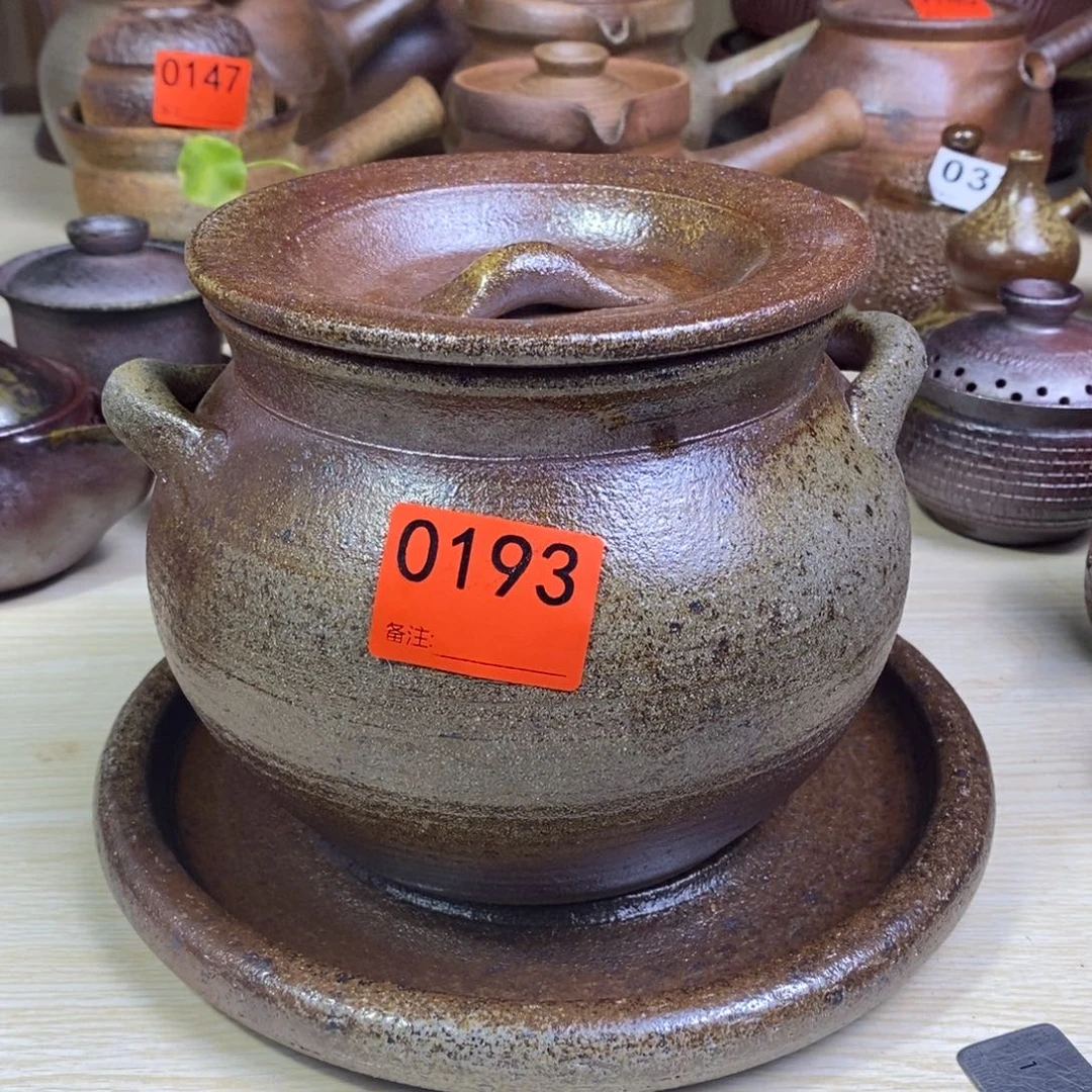 粗陶柴烧土砂锅1.5升