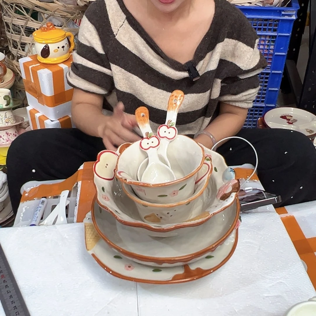 潮州陶瓷工厂微瑕7件套