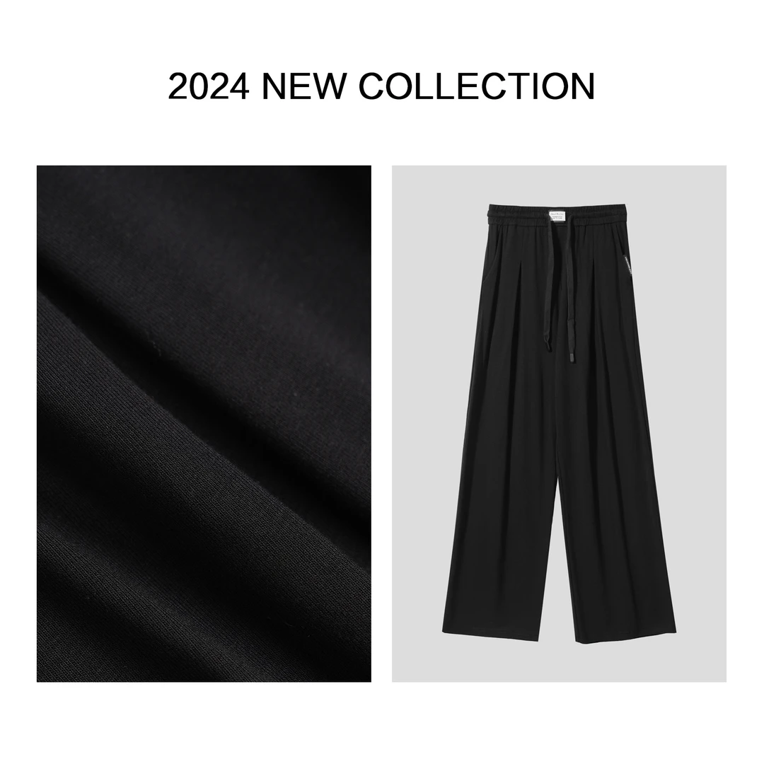 【小依专享】K1F17017B秋季宽松显瘦休闲裤黑色时尚百搭-7017阔腿裤
