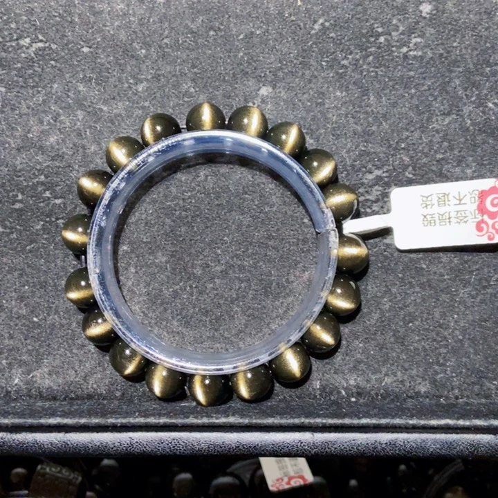 黑曜岩手串未镶嵌暖****、