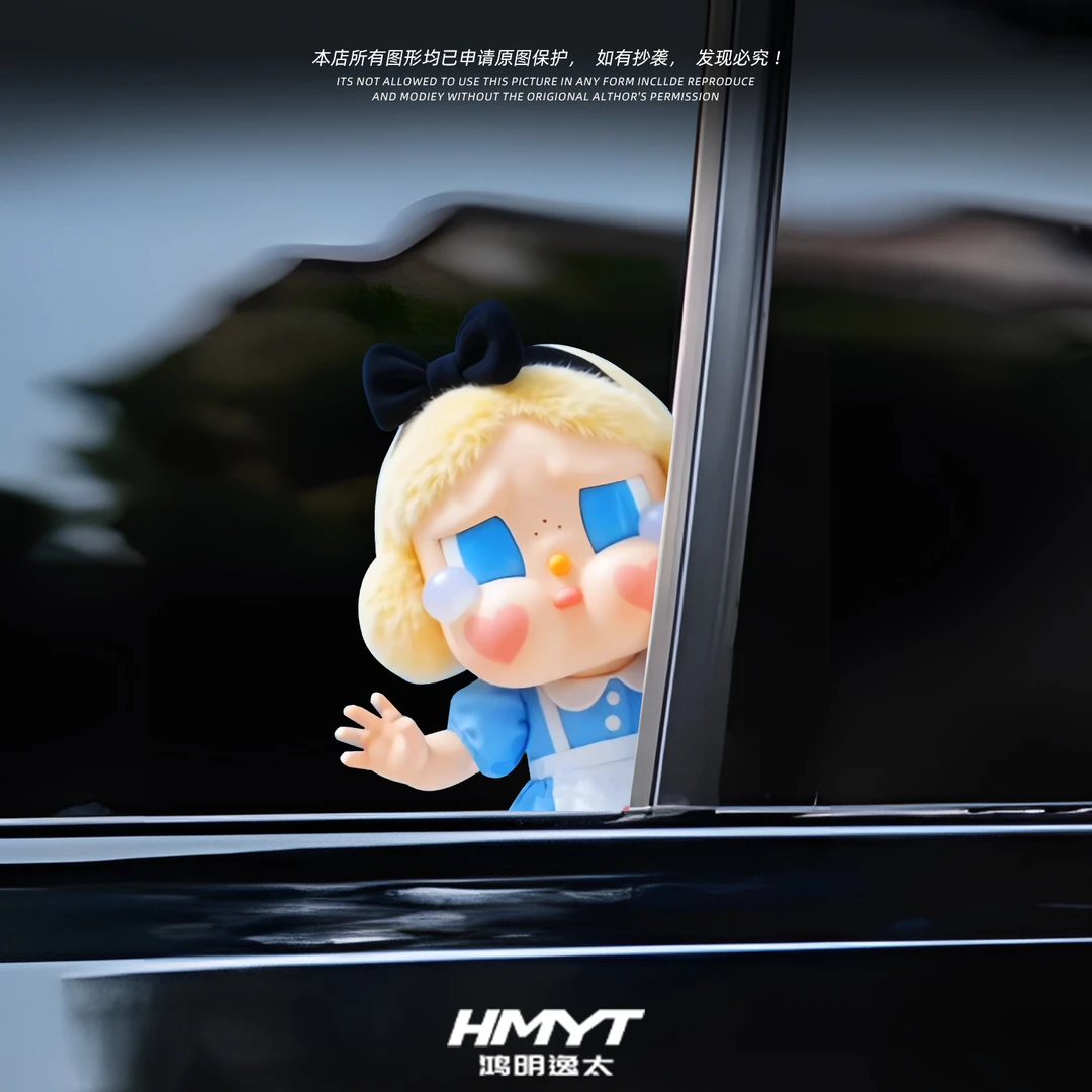 适用于可爱哭娃汽车后侧车窗玻璃卡通创意防水装饰车贴划痕遮挡贴