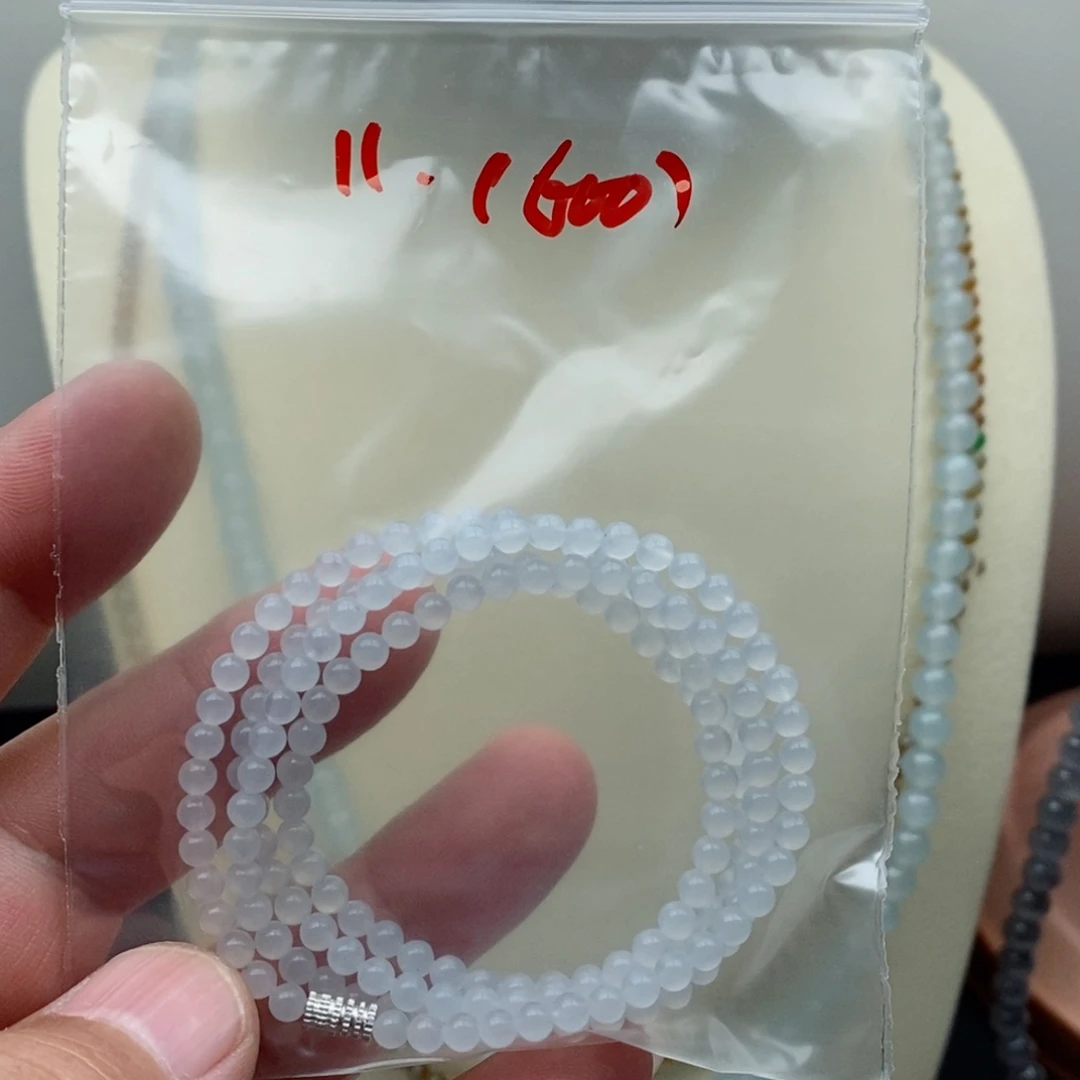 定制翡翠未镶嵌呼****宽翡翠珠链