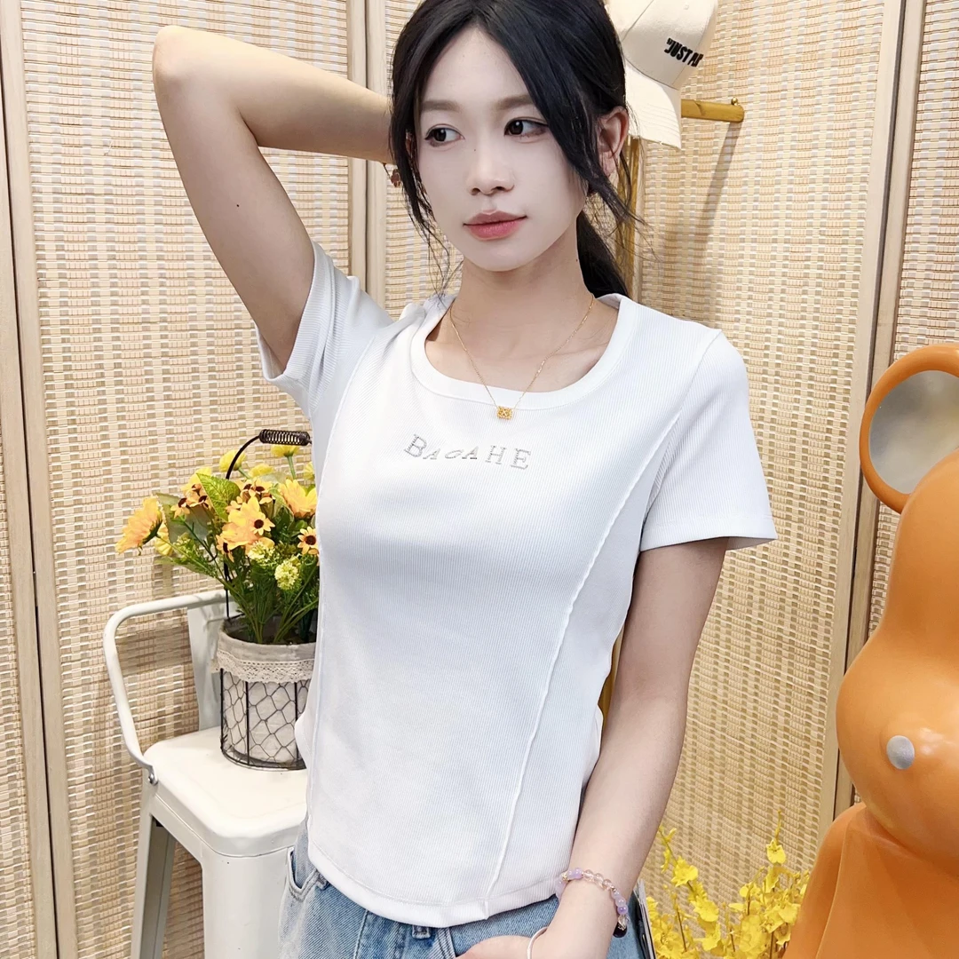 邻家集品/休闲T桖/82523108/显瘦/白色/针织/百搭/女士/夏季/修身