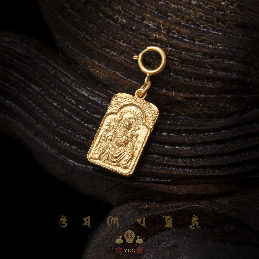 员格格18K金“乙巳TAI·吴遂大将军”小金牌提溜万扣吊坠/NRJZ09