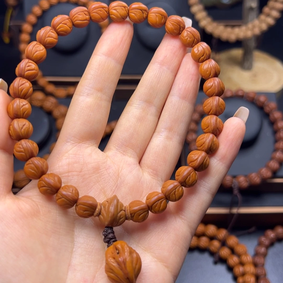 半***糊桃核手串野生玉龙脊10