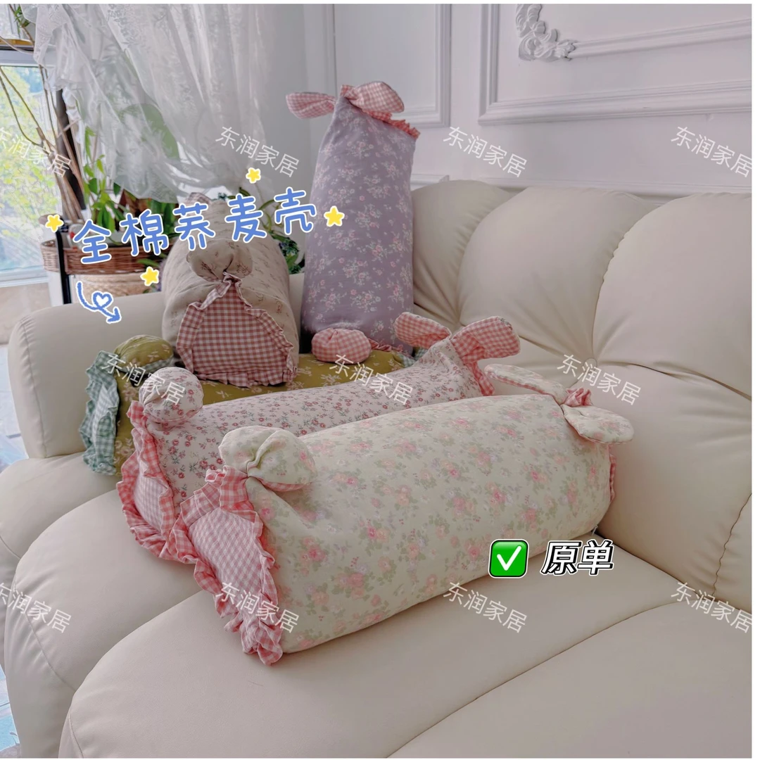 全棉纱布荞麦枕家用成人透气枕头枕芯可拆洗