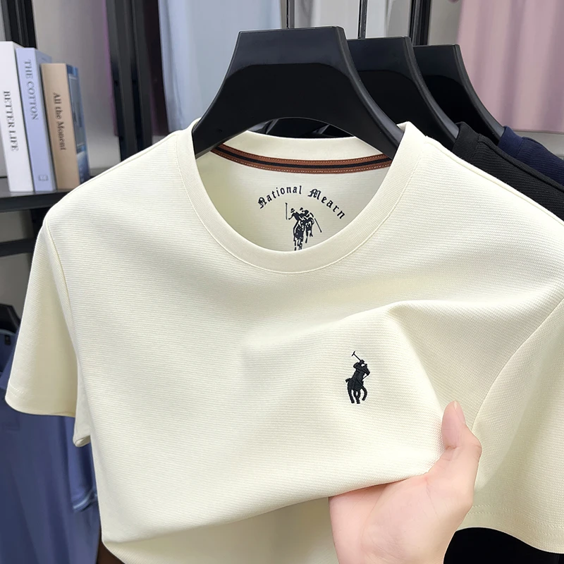 保罗男装短袖T恤男士运动夏季圆小马标刺绣半袖潮流简约上衣宽松