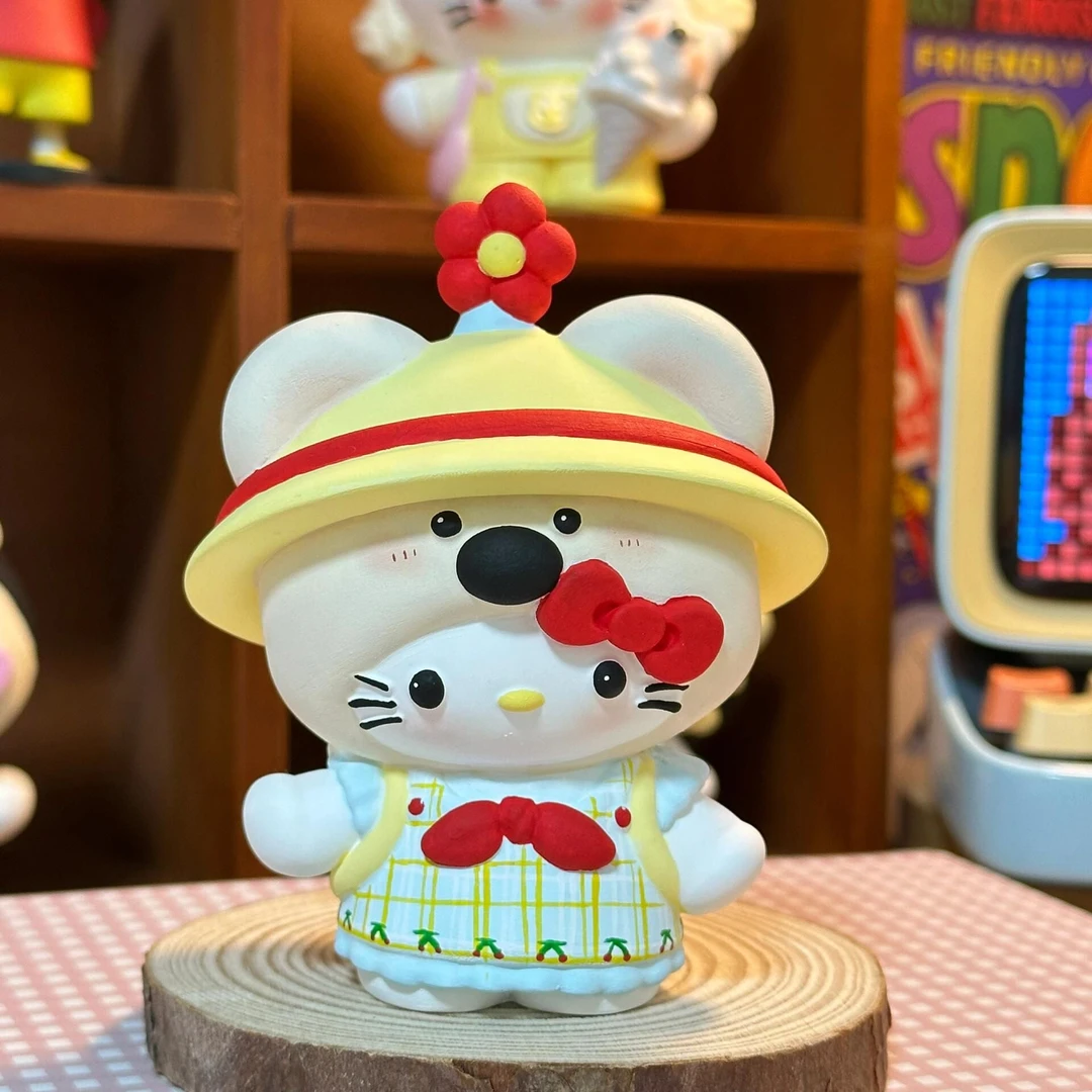 小花书包Kitty大号石膏娃娃涂色宝藏文创涂鸦diy玩具摆件