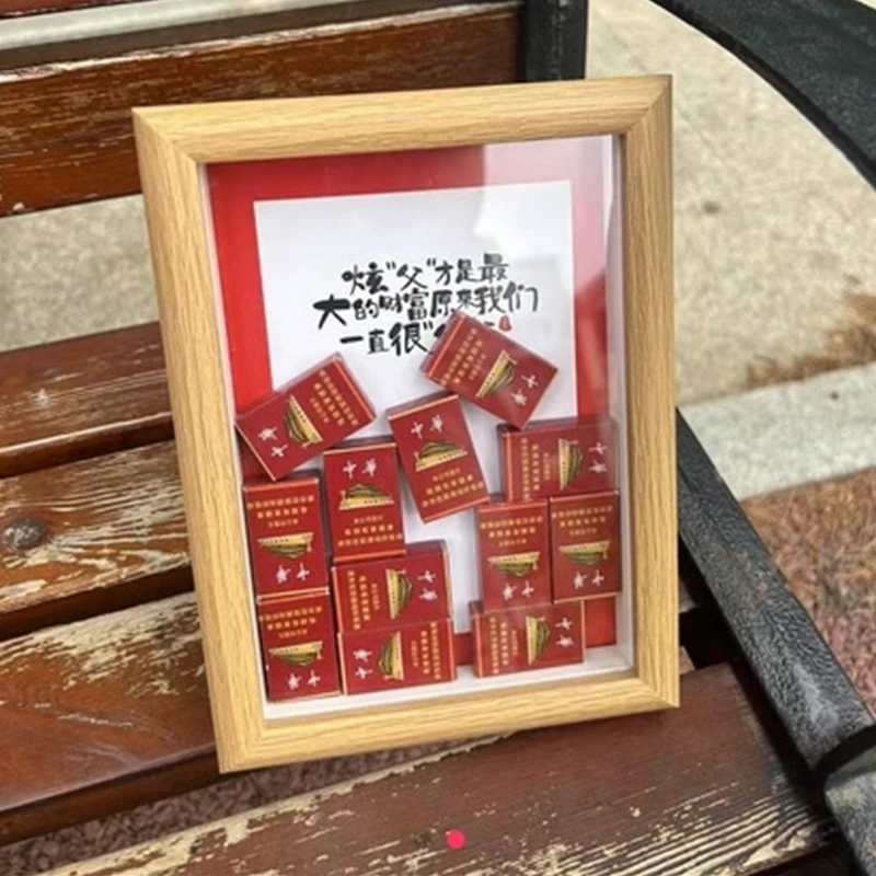 父亲节礼物送爸爸祝福警示语个性相框桌面设计感摆件创意生日礼物