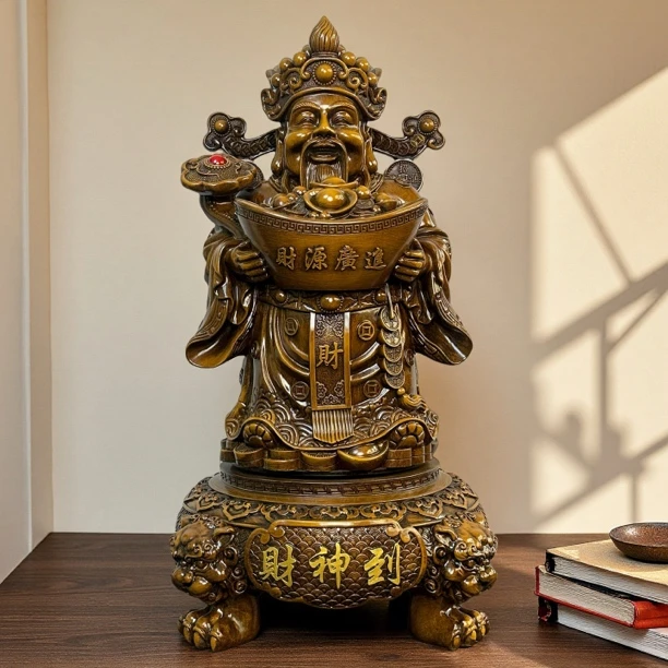 旋转文财神家居工艺品桌面摆件