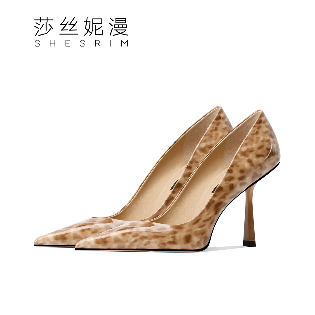 「浅滩月色」早春新款上新尖头细高跟浅口女士单鞋时装单鞋小方根系