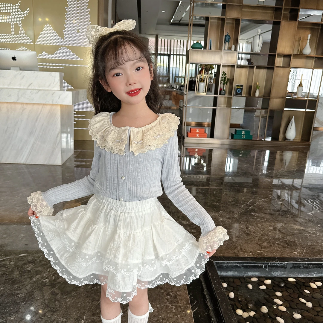 2025年春装女童女宝宝小清新开衫蛋糕裙2件套春款套装洋气甜美