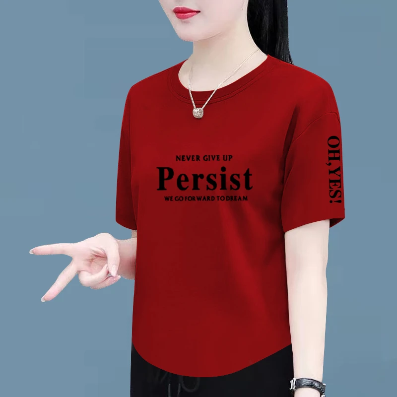 100%纯棉短袖t恤女春夏季新款时尚百搭宽松显瘦遮肚大码女装上衣