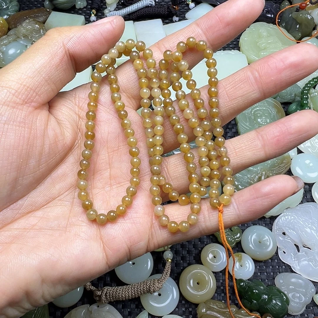 和田玉未镶嵌吊坠(不含链)卡4多圈