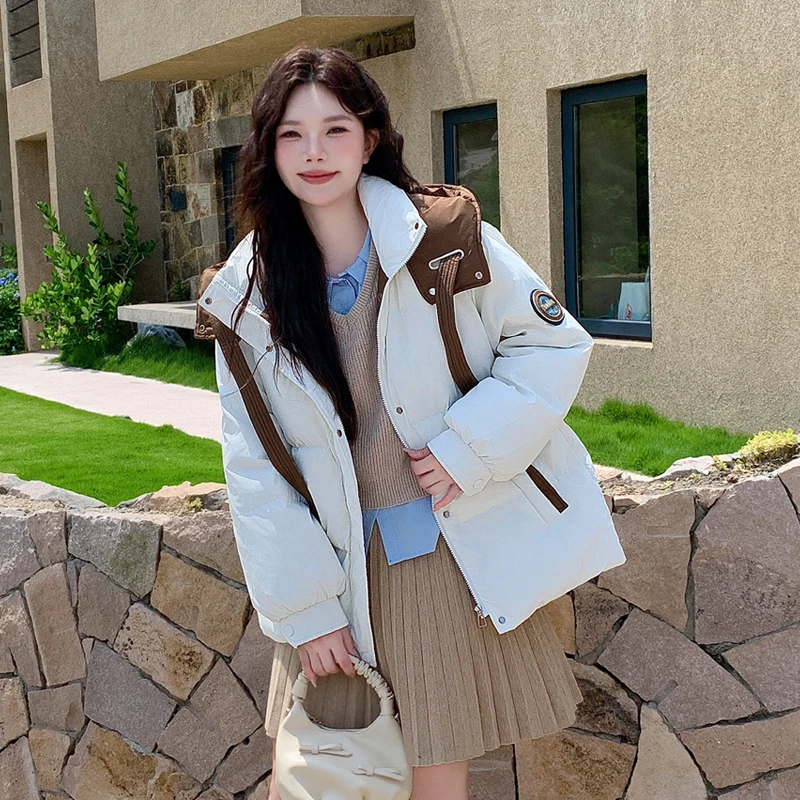 加肥加大码200斤胖mm白鸭绒羽绒服女宽松型休闲款修身型加厚韩版