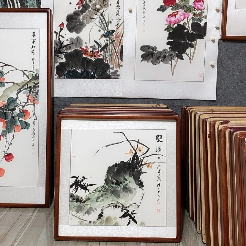 【闪购商品】国画书画作品带框63×63厘米