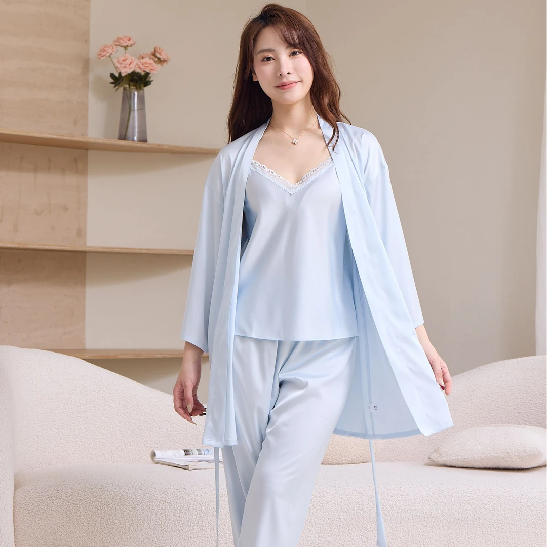 曼丝顿家居服中长款吊带长裤睡袍睡眠睡衣夏季夏天休闲月子服夏季