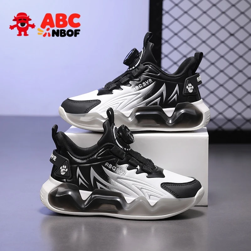 ABC NBOF儿童鞋子3-15岁男孩子运动鞋皮面防水防滑中小学生跑步鞋