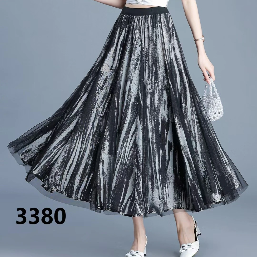 大摆裙中长款春季新款半身裙花海拍照欧若风碎花裙子夏季