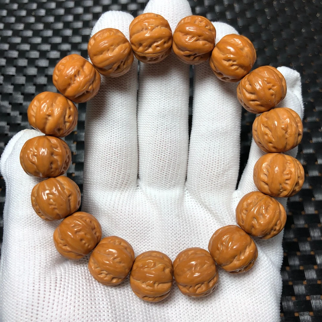 0249文玩核桃珠串猴头雕刻大粗筋京八棱高品无漏无色差