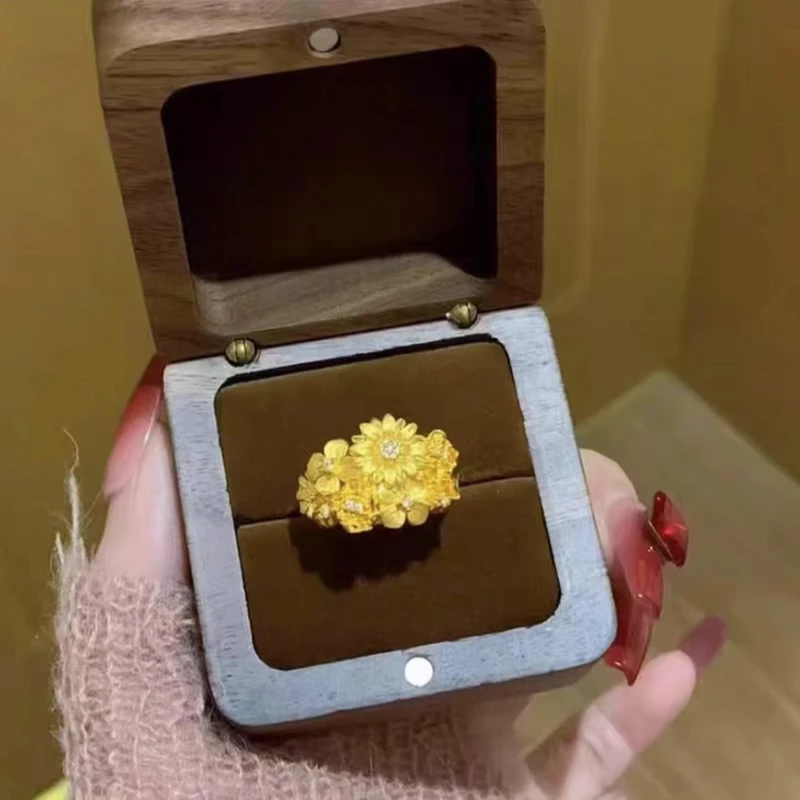 铜合金戒指 精工戒指 精工戒指 繁花似锦活口戒指