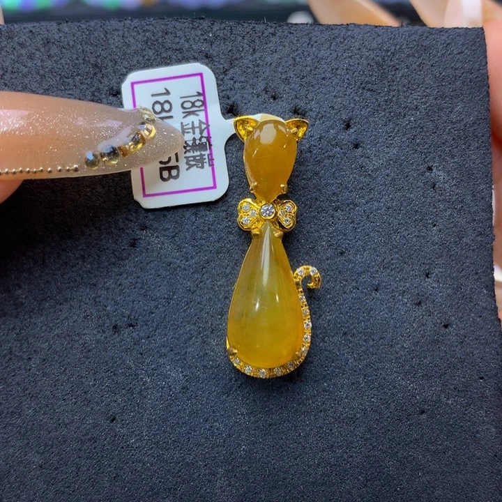 翡翠18K金镶嵌手链翡翠