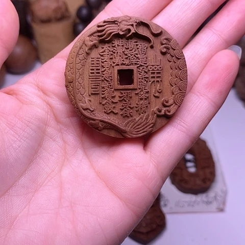 檀香木吊坠檀香满工山鬼平安牌