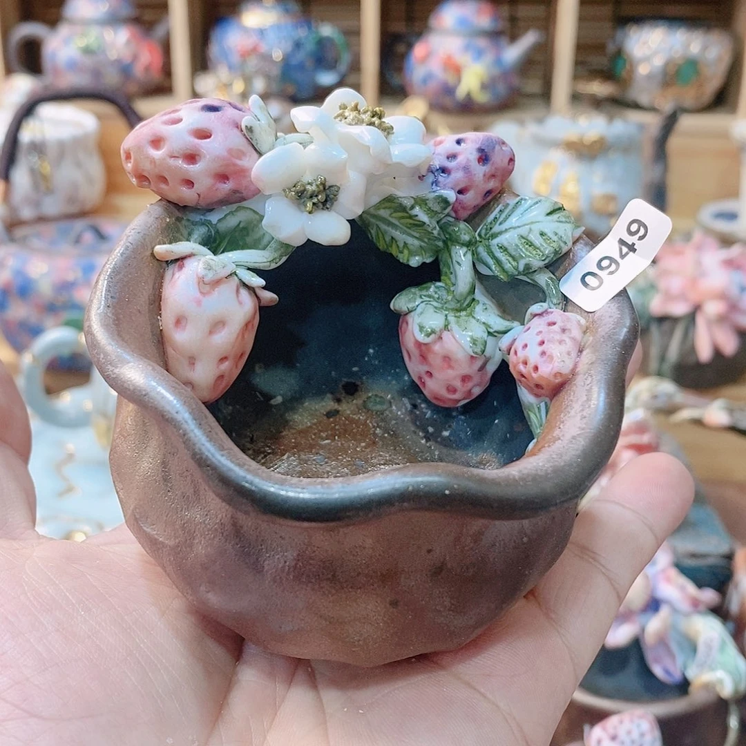 粗陶志野柴烧茶器