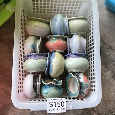 紫砂花盆150微瑕品口径3到4左右
