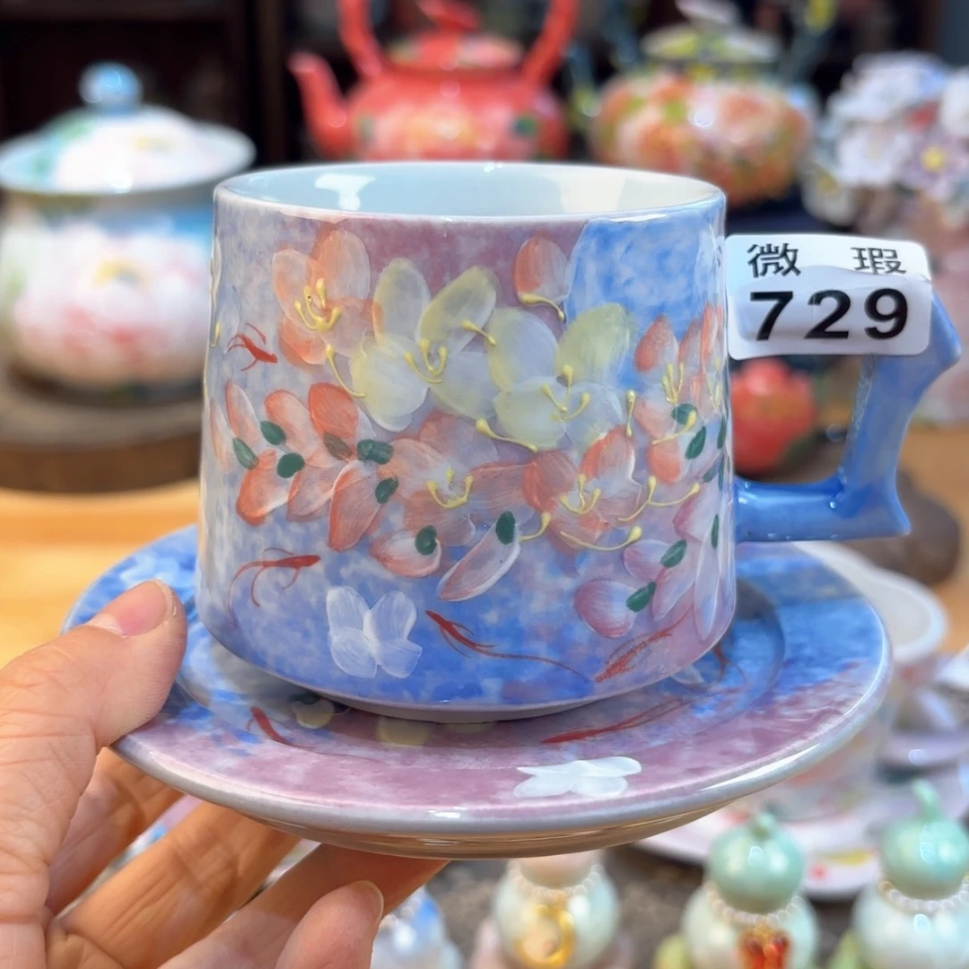 景德镇手绘高温釉下彩陶瓷茶具