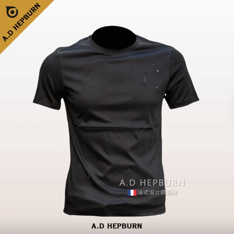 潮牌短袖T恤男字母小马刺绣打底衫 时尚休闲运动百搭创意舒适上衣