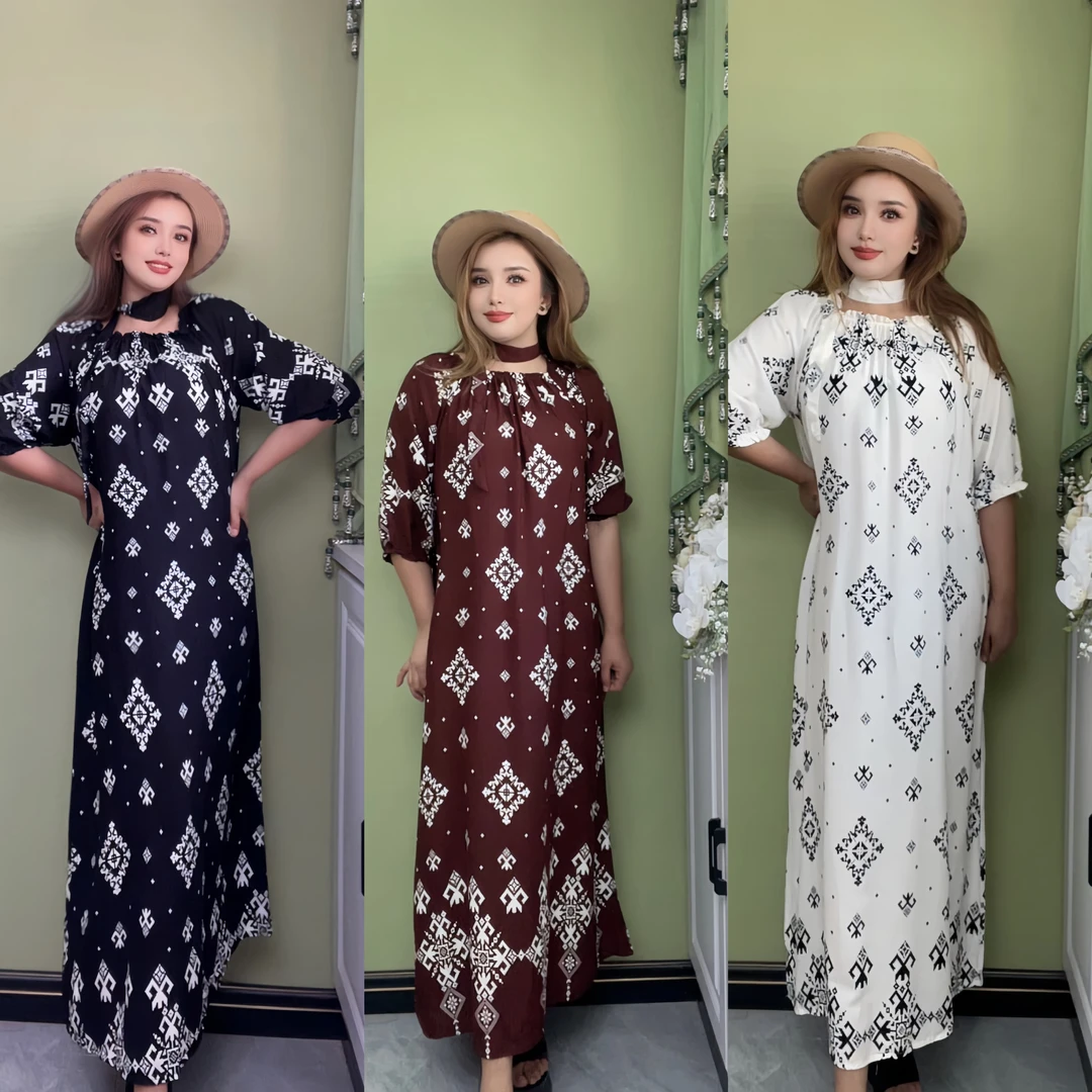 新款夏季宽松印花气质休闲连衣裙