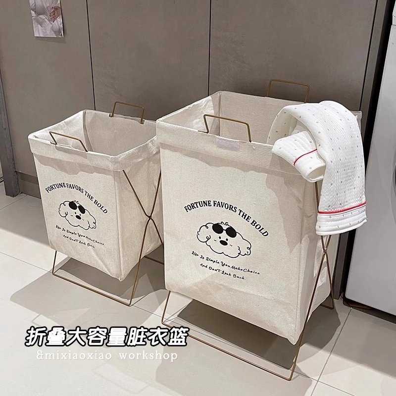 脏衣服收纳筐高级感脏衣篮网红可折叠带盖洗衣篓家用口篓置物架