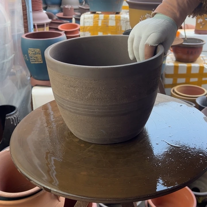 紫砂宜兴紫砂花盆花盆拉毛24