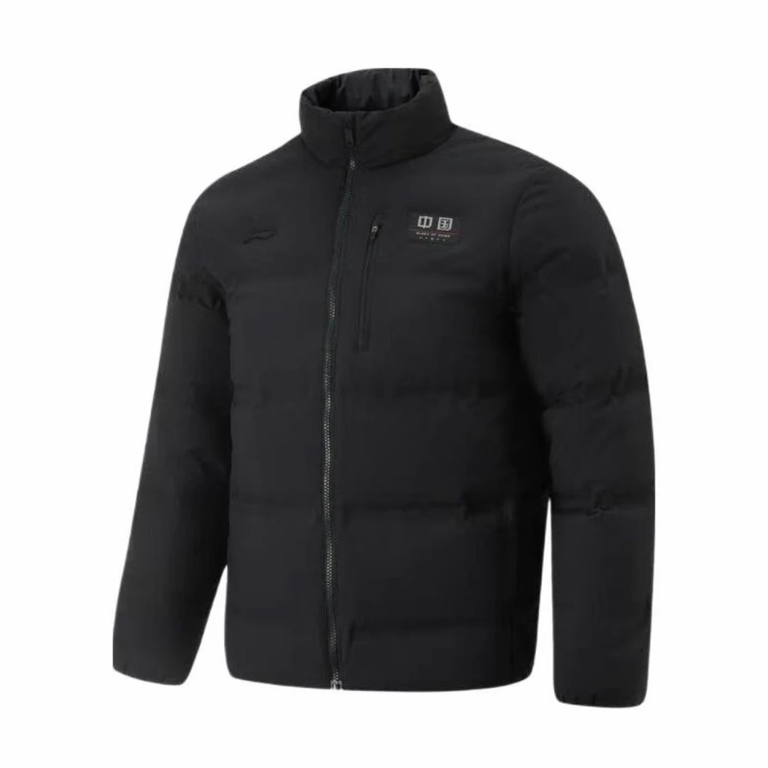 LiNing李宁 男中国标健身系列保暖舒适休闲立领拉链羽绒服AYMU637