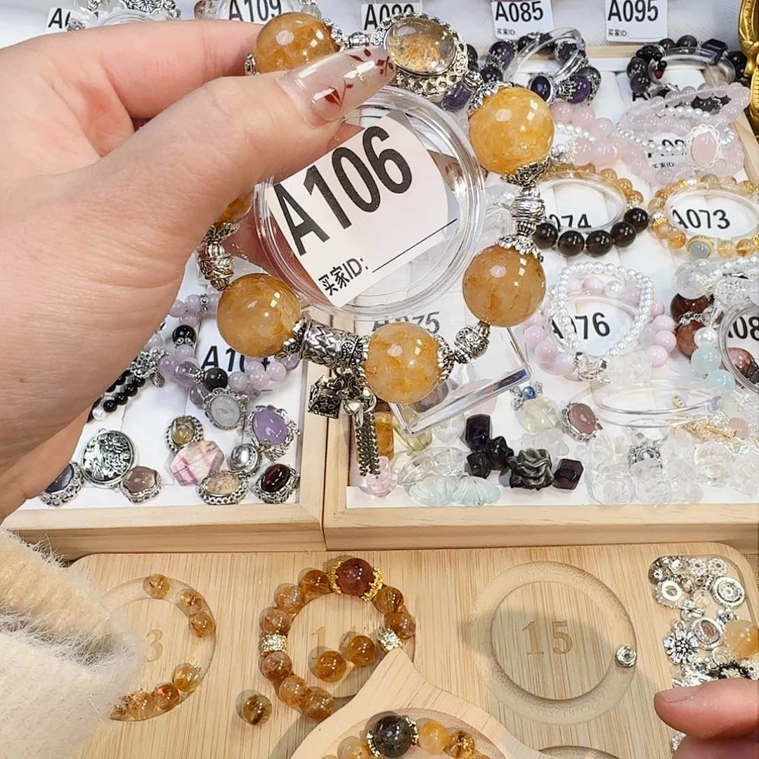 烟晶手链银S925镶嵌暮色