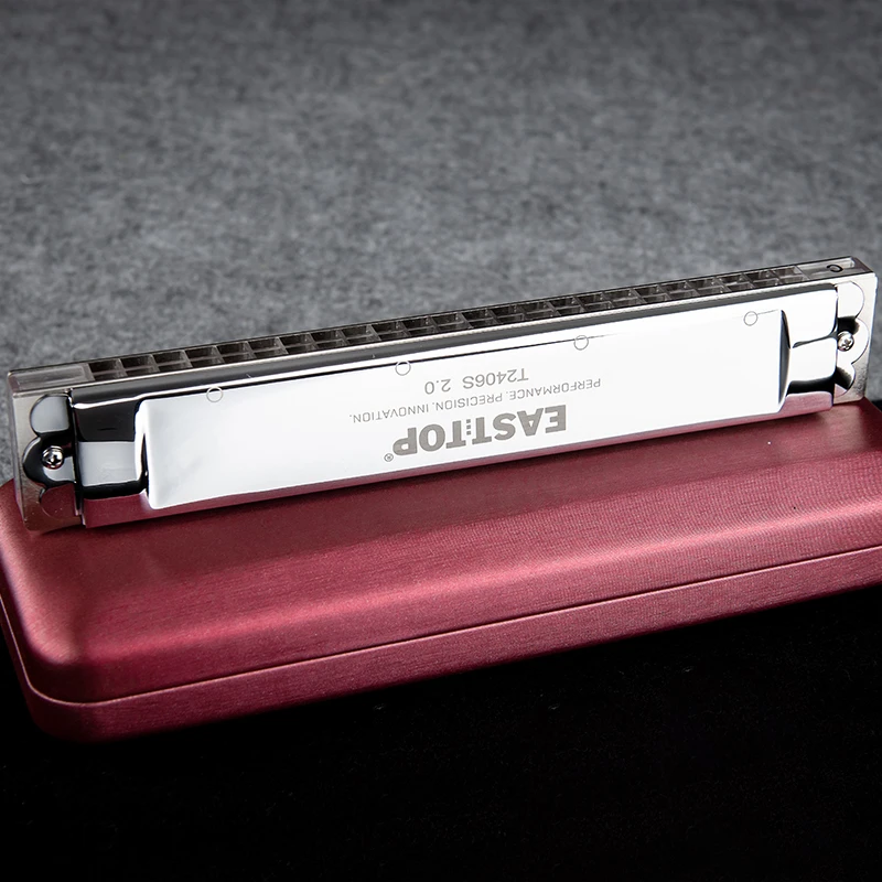 【口琴张推荐】EASTTOP东方鼎纤薄款演奏级24孔复音口琴T2406S 2.0