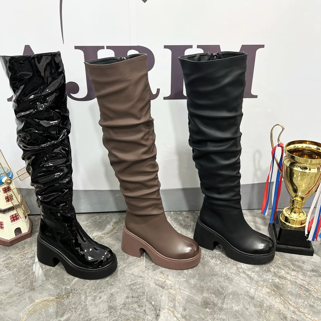 阿丽 3070新款加绒长靴子防滑底