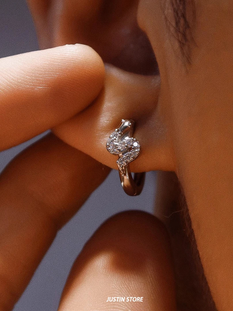 铜合金耳饰 个性蛇形耳环男暗黑设计欧美范冷淡风耳饰耳圈