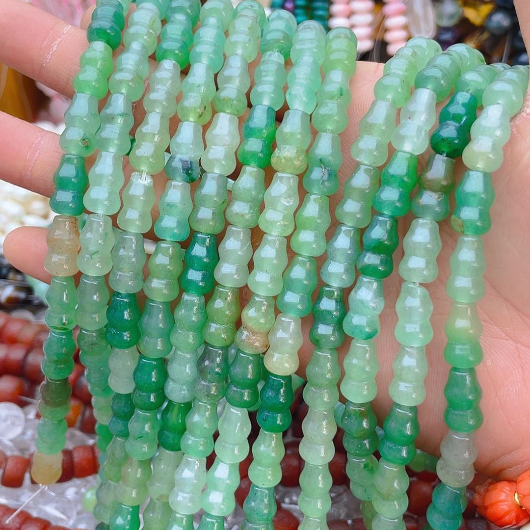 玛瑙/玉髓珠宝半成品未镶嵌绿东林葫芦1条卡8*13