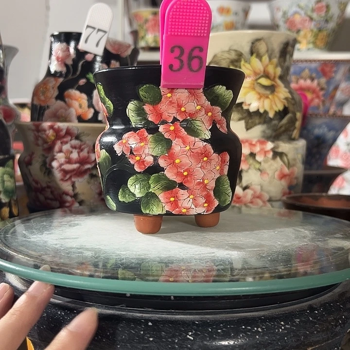 景德镇幸运花盆手绘韩式花盆