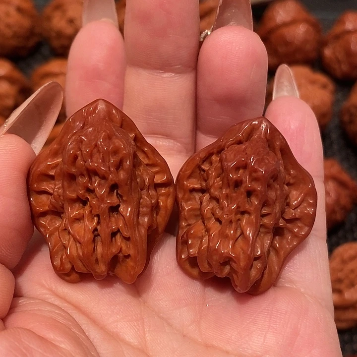 心***开文玩核桃吊坠比翼双飞0299