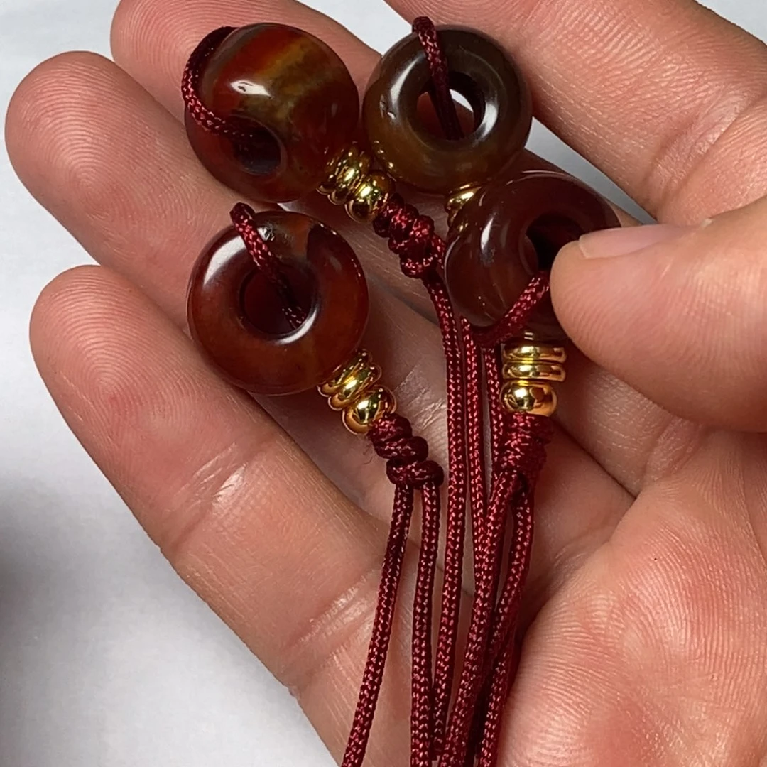 玛瑙/玉髓珠子未镶嵌金****宝