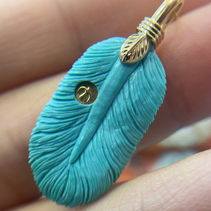 绿松石18K金镶嵌珠宝奇石